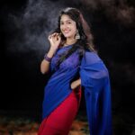 Kalyani Anil Instagram - Jumkha ❤️‍🔥 Earings @pretty.jewelbox 📸 @travancoreads @jithuthampifm Saree @geesahh_designs