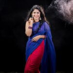 Kalyani Anil Instagram - Jumkha ❤️‍🔥 Earings @pretty.jewelbox 📸 @travancoreads @jithuthampifm Saree @geesahh_designs