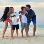 Kanchi Kaul Instagram - Its never about what we have , its who we have ……. #family #loveisallweneed #vitaminsea #tropiclikeitshot #happydays @shabirahluwalia @azaiahluwalia @ivarrahluwalia 🧿💖 Baa Atoll, Maldives