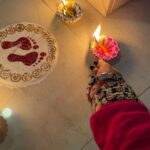 Karishma Sharma Instagram - Diyas, rangoli, and my attempt at not tripping over my festive attire. Diwali adventures! Diwali rule: If it sparkles, it’s worth celebrating. Including my glittery personality. Outfit @sabyasachiofficial