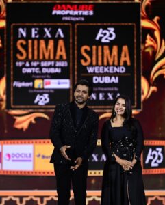 Kavya Kalyanram Instagram - Always fashionably late to the gram 🤷🏼‍♀️ But I had an absolute ball of time hosting #SIIMA2023 😀 
Thank you @priyankav____ @tejaswinireddy_couture @orafojewels for making me feel like “just looking like a wow” 😙 
Pictures : @srujanluckyphotography 
Styling : @priyankav____ 
Outfit : @tejaswinireddy_couture 
Jewellery : @orafojewels