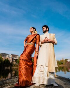 Keerthi shanthanu Instagram - This was one fun & quick shoot at #canada for @debonairdesigner 🧡
With Anbarey @rjvijayofficial 🧡
Love alllllll the pics @emphotography_1 🧡 Ur team ❤️‍🔥