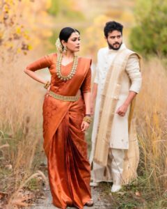 Keerthi shanthanu Instagram - This was one fun & quick shoot at #canada for @debonairdesigner 🧡
With Anbarey @rjvijayofficial 🧡
Love alllllll the pics @emphotography_1 🧡 Ur team ❤️‍🔥