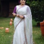Krishna Praba Instagram - White🤍 Purple 💜 rope 🤍💜🤍💜 Kerala saree🤩 Rockkk this Onam with @sajawat_designerhub_bridalshop . . Styling by @styling_by_js @l4lavendermedia @kondai_lip_resort @hospitalityevolve #purple #rope #design #trending #fashion #white #onam #traditional #backwaters Kondai Lip Backwater Heritage Resort Alappuzha