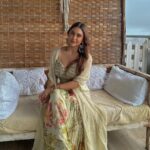 Krystle D'Souza Instagram - Green grass , blue skies .. in this beautiful world 🫶🏼 . . Outfit: @lapink_by_knareshkumar Jewellery: @shringaaar.ethnicstory PR: @vblitzcommunications . . . . . #ganpatibappamorya #ganeshchaturthi #festive #festival #festivewear #indian #festivalfashion #ganpati