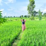 Lahari Shari Instagram - Feeling so blessed to be surrounded by nature's beauty 🌿✨ Standing amidst lush green farm lands has got me like 😍🙌 Designer and Stylist : @adamohyd Photographer : @troyphotographyofficial #NatureVibes #FeelingBlessed #GreeneryGoals #FarmLifeVibes #NatureLover #GreenFliedsForever #GreeneryGoals #FeelingAmzing Hyderabad
