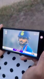 Lahari Shari Instagram - Happy 49th ton gift for India from @viratkohli Happy birthday KING.  #viratkohli #sachintendulkar #india #win #rohitsharma #cwc #southafrica #lose #viral #trending #cricket #teluguactress #tollywood #bollywood #happybirthday #kingkohli #biggbosstelugu #sport #bleedblue