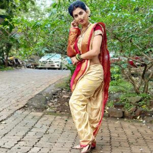 Madhavi Nimkar Instagram - #nauvarisaree 💖🌹
#lovethislook 🫶🏻
Jeweller by @sudiksha_art_jewellery_1912