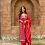 Maera Mishra Instagram - Need more confidence? Wear Red❤️ Outfit by @nehamtaonline 🌸 PR by @ashwanivolvorine #redsuit #red #indian #indianfashion