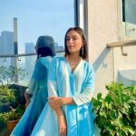 Maira Doshi Instagram - @charkheethelabel 🦋 #indian #ethenic #skyblues #skybluenails #earings