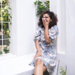 Meenakshi Raveendran Instagram - Meenakshi wearing printed Mini Dress from Aurora collection 🦋🤍 📸 @premsampaul DM for Orders!!