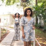 Meenakshi Raveendran Instagram - Meenakshi wearing printed Mini Dress from Aurora collection 🦋🤍 📸 @premsampaul DM for Orders!!