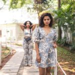 Meenakshi Raveendran Instagram – Meenakshi wearing printed Mini Dress from Aurora collection 🦋🤍
📸 @premsampaul 
DM for Orders!!