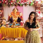 Meghashree Instagram - Happy gowri Ganesha fastival ♥️🧿 . . #punyavathiserial #gowriganeshafestival #celebration #viralvideos