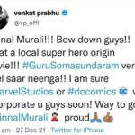 Murali Instagram - Thank you sir ❤@venkat_prabhu Minnal on Netflix⚡️ @netflix_in