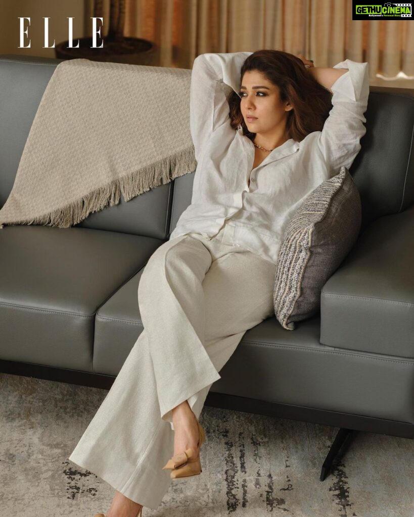Nayanthara Instagram - #ELLEDigitalCoverStar: @nayanthara emphasises the significance of nurturing her inner and outer well-being before radiating that love outwardly. "It is paramount for me to embrace and tend to my skin and bodily needs before bestowing love upon the external world", elaborates the actor. This philosophy guides her as she introduces her highly anticipated skincare line, 9Skin (@9Skinofficial). The purposeful actress asserts that skincare is a deeply personal endeavour. She adheres to a beauty regimen with unwavering dedication, treating it as almost a religious and meditative practice, especially when preparing for a character. “Skincare is more than just a routine; it is an experiential journey. To bring this experience to the masses, I introduce 9Skin, a brand that revolves around the empowerment of self-love through skincare—a gift that I believe every woman deserves.” Head to the in bio to read the full interview. ___________________________________ On @nayanthara: Linen shirt and trouser, both by @payalkhandwala. Stilla necklace by @swarovski. Lani pumps by @jimmychoo. Bright leather quartz analog with date silver dial with white strap by @titanwatchesindia. _____________________________________________ Location Courtesy: @asianpaints @beautifulhomes.india ___________________________________ ELLE India Editor: @aineenizamiahmedi Photographer: @behalsahil (@soakltd) Jr. Fashion Editor: @shaeroy (styling) Asst. Art Director: @mount.juno__ Words: @alizaafatmaa Makeup: @flaviagiumua (@theartistsproject) Hair: @marcepedrozo (@toabhcreative) Bookings Editor: @alizaafatmaa Assisted by: @komal_shetty_, @siyaamannuja (styling); @nirjashahh (bookings)