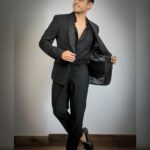 Neil Bhatt Instagram - Black raised to ♾️!! Styled by- @purvabansal5 Outfit by- @mehboobsons Picture courtesy- @creative_babu_01 #neilbhatt #aishwaryasharma #bombaytimesfashionweek2023 #black #maninblack #womaninblack #couplegoals❤ #neilkiaish