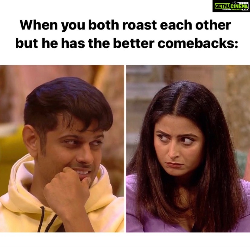 Neil Bhatt Instagram - We know the feeling!!😤 Share this with someone who tries to roast you but fails miserably trying😉 #AishwaryaSharma #NeilBhatt #Neiwarya #BiggBoss #BB17 #RoastClub