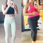 Pooja Ramachandran Instagram - 55kgs / 75kgs New goals, new life! 😊 #pregnancyworkout #pregnancy #pregnancyjourney #pregnantbelly #beforeafter #fitnessjourney #9monthjourney #beforeafter #keepsake