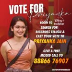 Priyanka M Jain Instagram – Login to Disney + hotstar, 
Search for Bigg Boss Telugu 7 
Cast 1 vote to Priyanka Jain and 
Also Give 1 missed call to 8886676907 (Free)

#biggbossseason7 #biggbosstelugu #priyankajain #priyankabb7 #piyu #bb7 #starmaa #disneyplushotstar #BiggBossTelugu7 #priyankaonbbtelugu7 #BiggBossTelugu7 #biggboss7telugu