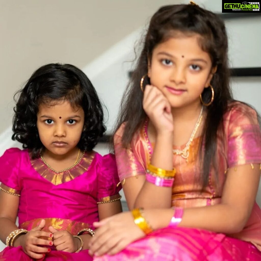 Rambha Instagram - Throw back pics of my angels 😇😇 ✨️#daughters #celebrity #kids #kidsfashion #girlbaby#angel