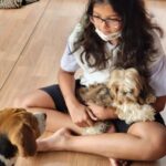 Rambha Instagram - Doggie love ❤️ #dog #love #puppiesofinstagram #kids#naughty #girls#children