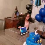 Rambha Instagram - My baby having a virtual party dance with her friends #friends #party #dance #freeze freezedance # #friendship#virtual party