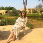 Raveena Tandon Instagram - In an around … soaking up the sun…☀️ Ootd-Outfit - @chandrimaofficial Styled by @poojagulabani