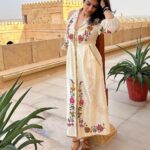 Raveena Tandon Instagram - In an around … soaking up the sun…☀️ Ootd-Outfit - @chandrimaofficial Styled by @poojagulabani