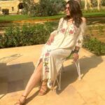 Raveena Tandon Instagram - In an around … soaking up the sun…☀️ Ootd-Outfit - @chandrimaofficial Styled by @poojagulabani