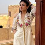 Raveena Tandon Instagram - In an around … soaking up the sun…☀️ Ootd-Outfit - @chandrimaofficial Styled by @poojagulabani