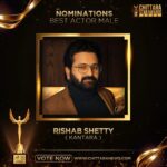 Rishab Shetty Instagram - Actor / Director @rishabshettyofficial has been nominated for #ChittaraStarAwards2023 under the category Best Actor - Male for the movie #Kantara . . Kindly spare a minute and shower some love by voting!! (Link in Bio) . . https://awards.chittaranews.com/poll/780/