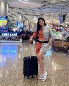Ruchira Jadhav Instagram - Flying for my Dreams.. ✈️
Off to Vietnam🇻🇳
.
.
.
.
#ruchirasays A step at a time 🎬♥️

#Airportlook
Wearing : @blamblack_clothing 
Styled by : @jidnyasa_98 

#shoot #travel #fly #RuchiraJadhav