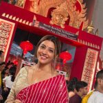 Sanchita Banerjee Instagram - My look for Ashtami evening ❤️🧿😇🤗😘 Thanks Vidya for designing this beautiful saree @vidyamourya096 #festival #durgapuja #positivity #love #smile #instagood #fun #beautiful #instadaily #ootd #cute #actorslife #sanchitabanerjee #picoftheday #mumbai #indiandresses #beauty