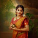 Sanjana Tiwari Instagram - In the echo of Raja Ravi Varma's strokes, @sanjanatiwari_ shines as a modern-day muse. A tribute to timeless artistry. ✨ Designed by @jayprints #midjourney #aiartcommunity #generativeart #futuristic #midjourneyart #aiartwork #aiart #thegraphicsprOject #d_expo #portrait #kerala #india #love #tamil #women #saree #indianbride #indianculture #indianactress #tamilactress #odissi #bharatanatyam #classicaldance #rajaravivarma #ravivarma