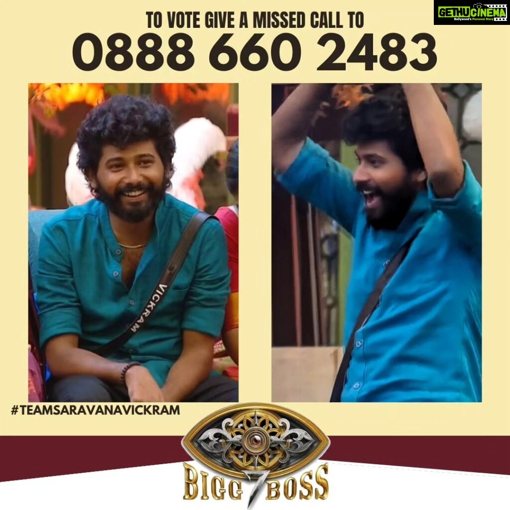 Saravana Vickram Instagram - Get ready makkalae💫💥 To Vote Saravana Vickram 👉Login to @disneyplushotstartamil app (No Subscription Required) 👉Search for BIGG BOSS TAMIL 7 👉Tap on VOTE 👉Cast Ur Vote for #SaravanaVickram 👉Tap on Done & Give a Missed Call to 08886602483 (No Charges Applied) #Voteforsaravanavickram #votesaravanavickram #bbvotes #bb7voting #standwithsaravanavickram #Supportsaravanavickram #Teamsaravanavickram #biggboss7tamil #biggboss7 #bb7