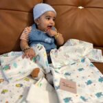 Shamna Kasim Instagram - From his birth @tinyducklings.in is being his favorite and comfort ❤️ Premium Luxuriously soft cozy Sustainable MUSLIN clothing for little ones