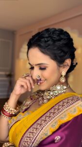 Shivani Baokar Instagram - ❤️❤️
In frame - @shivanibaokar 🥰🫰🏼
Makeup & hair - @makeupbyberdesaurabh 
Styling - @makeupbyberdesaurabh @style_by_pradnyaaaaa__ 
Designer - @shobha_designer_24 
Jewellery - @jizajewellerystudio 
Nath & hair accessories - @morpankh_jwells 
Location - @setsinthecity.in 
Shoot managed - @style_by_pradnyaaaaa__
