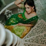Shruthi Prakash Instagram - One step at a time 🧸♥️ Outfit @ragasutra_by_.kavyaharish Jewellery @kiran.bridal.jewelry PC @wime_studios Mua @glorykeithmakeover #shrutiprakash #ethnic #fashion #green #onesayatatime #onestepatatime #mindfulness #peace #you