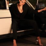 Sonnalli Seygall Instagram - Stole the husband’s suit & car for awards last night 😎 @htcity @ottplayapp Photographs : @mustafa.lightwalla #awardsnight #redcarpet #carstagram #vintagecars #mercedesclassic #classiccars #retroaesthetic