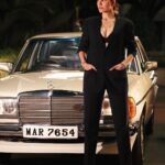 Sonnalli Seygall Instagram - Stole the husband’s suit & car for awards last night 😎 @htcity @ottplayapp Photographs : @mustafa.lightwalla #awardsnight #redcarpet #carstagram #vintagecars #mercedesclassic #classiccars #retroaesthetic