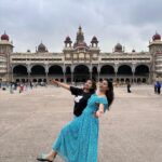 Spandana Palli Instagram - It was just a surprising 💫 coincidence that my 👗 dress matched with the Mysore Palace #bliss #happysoul #for #ever #rich #royal Mysur Palace