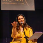 Spruha Joshi Instagram – Pune has always been such a great audience.
@shabd_savali 
@kaviprathamesh 
@alokwired 
@aadityadavane 
@writeright.sanket 

Outfit by – @kalanidhionline 
Styled by – @shalmalee_t 

Picture courtesy: @rushi_clicker 

#spruhajoshi #poem #poetry #poetrycommunity #marathi #marathipoems #kavita #marathikavita #actor #actorslife #marathiactors Pune, Maharashtra