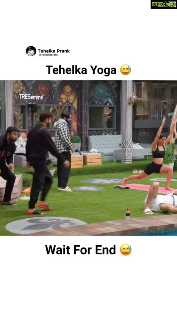 Sunny Arya Instagram - Tehelka Yoga 🤣 #Tehelkaprank #SunnyArya #TehelkaBhai #biggboss17 #jiocinema #biggboss #bb17