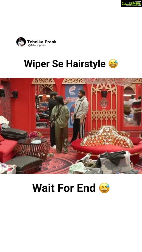 Sunny Arya Instagram - Wiper HairStyle 😂 #Tehelkaprank #SunnyArya #TehelkaBhai #biggboss17 #jiocinema #biggboss #bb17