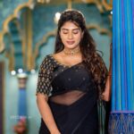 Supritha Instagram - She is both, Hellfire and holy water 🖤. 🥻: @elegant_threads_by_salma 📷: @studios19_lsp 💄: @vidya_hairandmakeup Location: @hyderabad_film_studios
