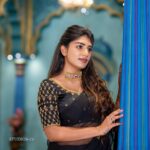 Supritha Instagram - She is both, Hellfire and holy water 🖤. 🥻: @elegant_threads_by_salma 📷: @studios19_lsp 💄: @vidya_hairandmakeup Location: @hyderabad_film_studios