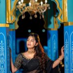 Supritha Instagram - She is both, Hellfire and holy water 🖤. 🥻: @elegant_threads_by_salma 📷: @studios19_lsp 💄: @vidya_hairandmakeup Location: @hyderabad_film_studios