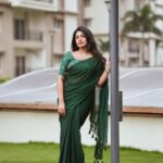 Supritha Instagram - Isn’t it lovely 💚 🥻: @elegant_threads_by_salma 📷: @maheshsoogur 💄: @srujanas_contour