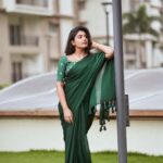 Supritha Instagram - Isn’t it lovely 💚 🥻: @elegant_threads_by_salma 📷: @maheshsoogur 💄: @srujanas_contour